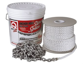 Quick Ankerketting met lijn compleet 10 m ketting (6 mm) + 40 meter touw (12 mm) Slim Splice