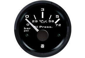 Ultraflex Oliedrukmeter 0-10bar Uflex Ultra Black 52mm