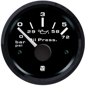 Ultraflex Oliedrukmeter 0-10bar Uflex Ultra Black 52mm