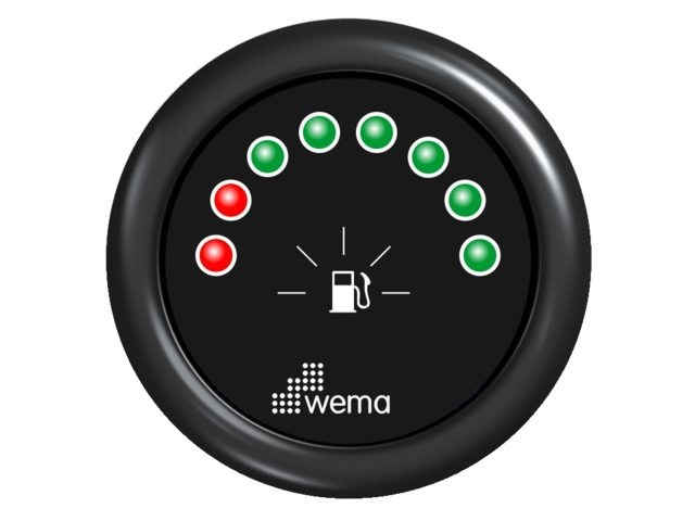Wema Tankmeter 8 LED zwart