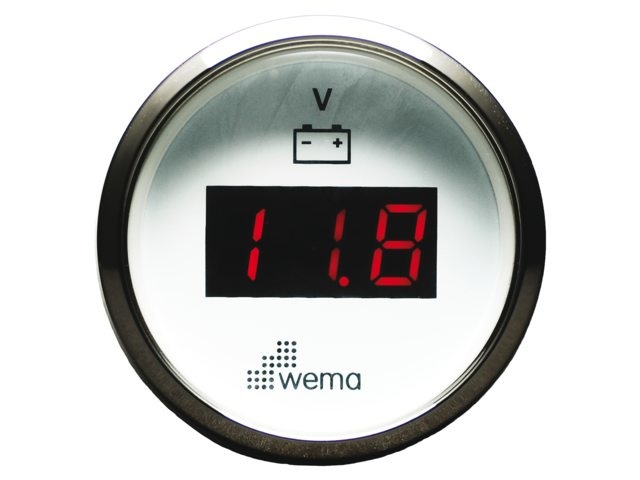 Wema Silver serie voltmeter LED 12V