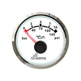Wema Silver serie oliedruk 10 bar meter NMEA2000