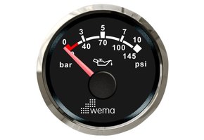 Wema Silver serie oliedruk 10 bar meter NMEA2000