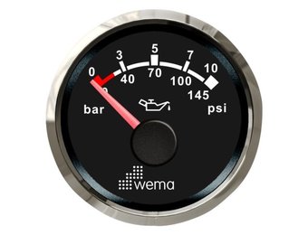 Wema Silver serie oliedruk 10 bar meter NMEA2000