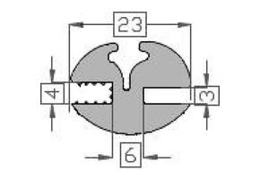  Raamrubber grijs 3 en 4 mm | 25 meter