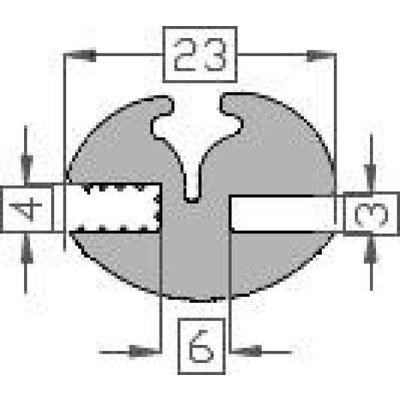  Raamrubber grijs 3 en 4 mm rollengte 25 meter