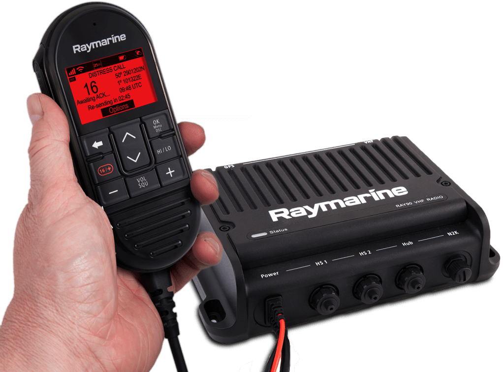 Raymarine Ray90 Black Box marifoon (incl bedrade handset, passieve speaker en 40cm kabel)