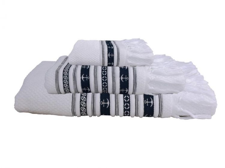 Marine Business Santorini handdoekset Anchors White Set