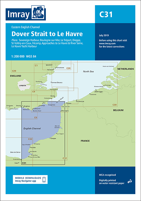 Imray Chart C31 Dover Strait to Le Havre