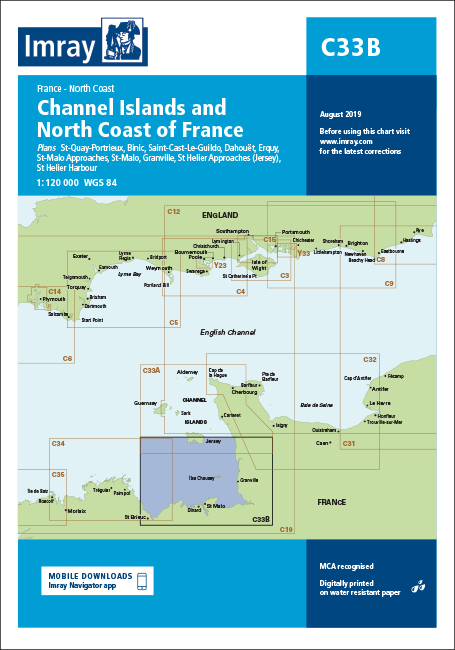 Imray Chart C 33B - Channel Islands and North coast of France