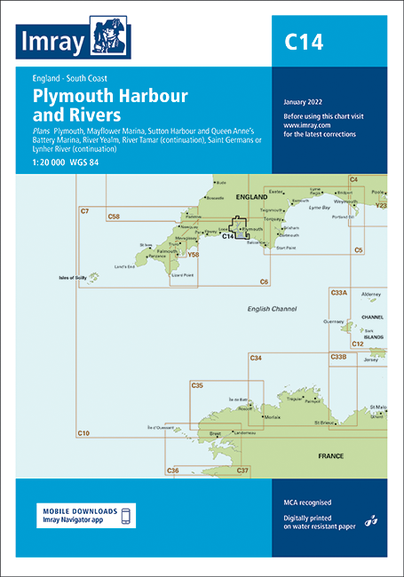 Imray Chart C14 Plymouth Harbour and Rivers