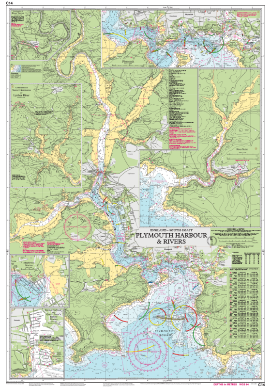 Imray Chart C14 Plymouth Harbour and Rivers