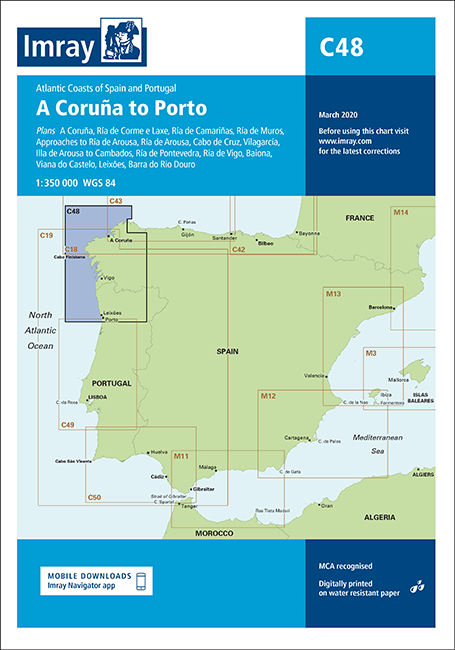 Imray Chart C48 A Coruña to Porto