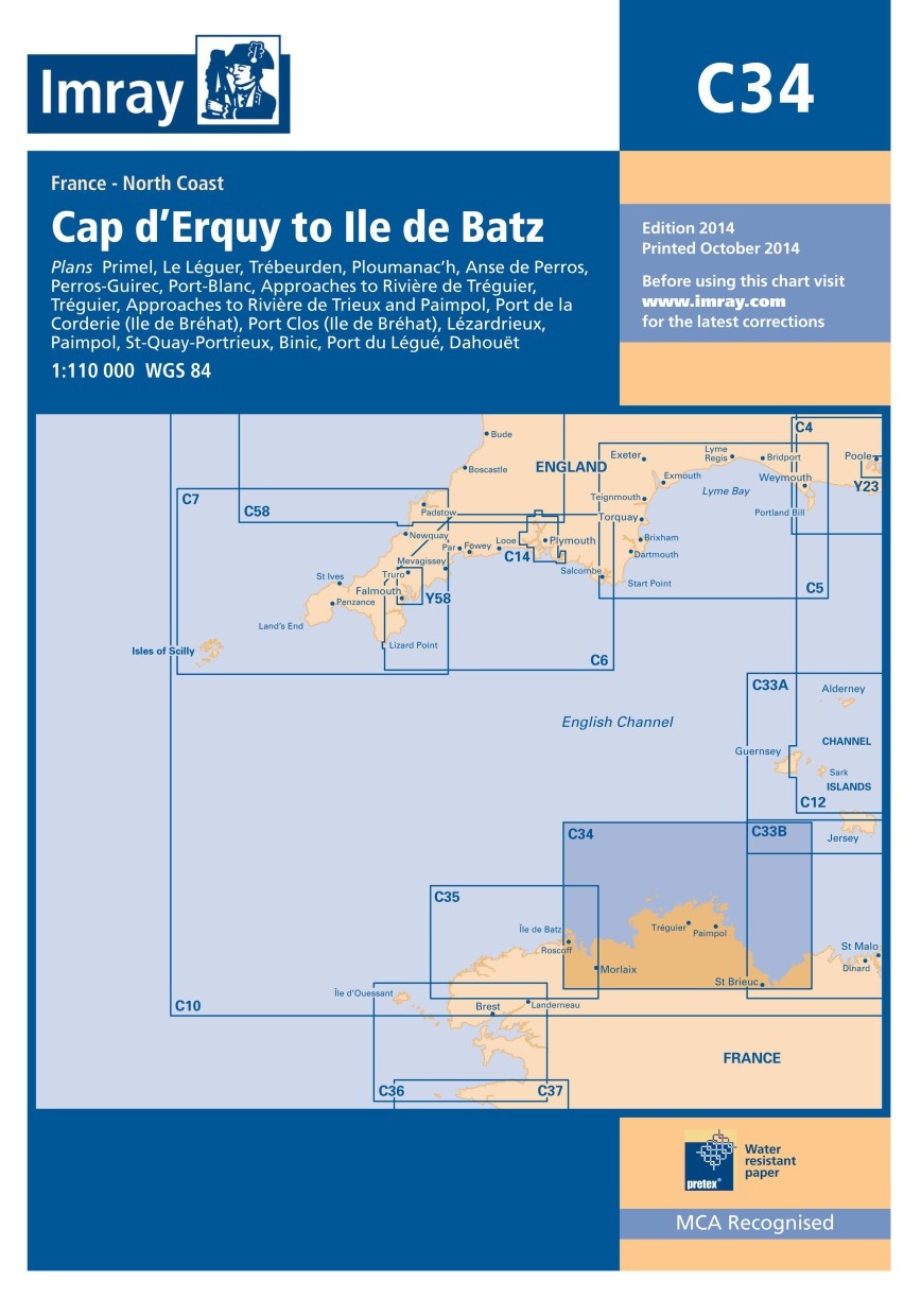 Imray Chart C34 Cap d'Erquy to Ile de Batz