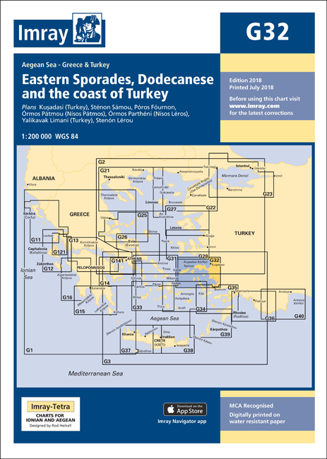 Imray Chart G32 Eastern Sporades Dodecanese & the Coast of Turkey