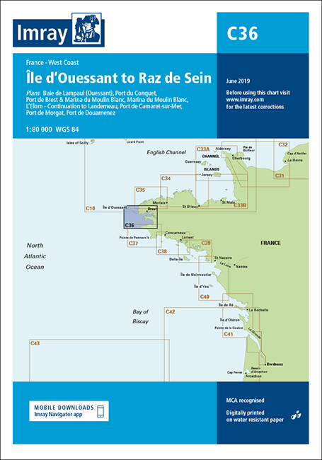 Imray Chart C36 Île d’Ouessant to Raz de Seine