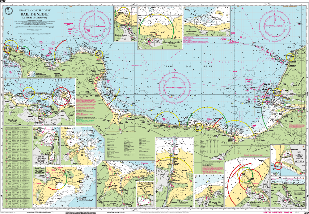 Imray Chart C32 Baie de Seine Le Havre to Cherbourg
