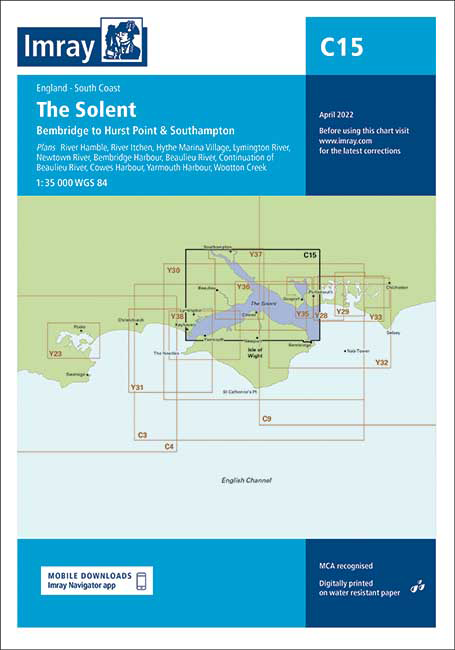 Imray Chart C15 The Solent Bembridge to Hurst Point and Southampton