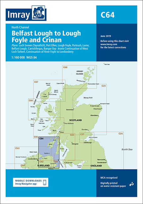 Imray Chart C64 North Channel Belfast Lough to Lough Foyle and Crinan