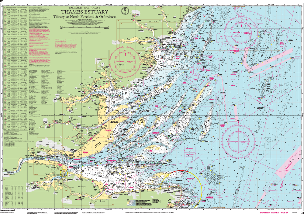 Imray Chart C1 - Thames Estuary - Tilbury to North Foreland & Orfordness, foto 2 van 2