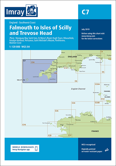 Imray Chart C7 Falmouth to Isles of Scilly and Trevose Head