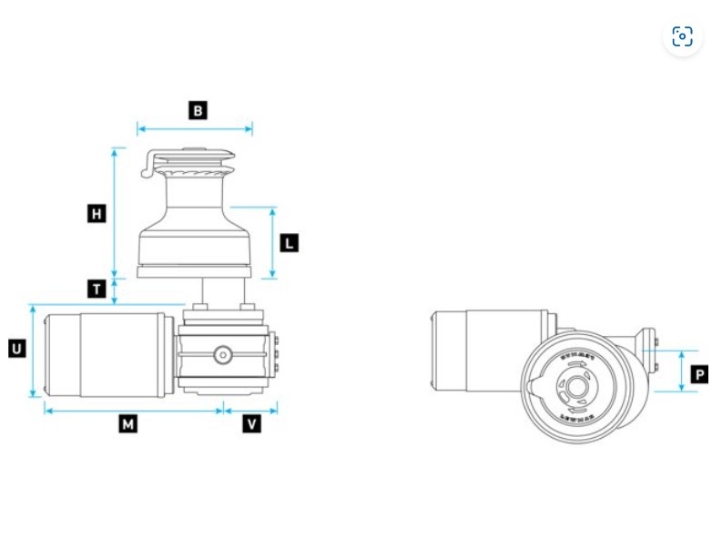 Lewmar EVO® elektrische lier set, foto 4 van 6