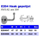 RVS A2 Haak gepolijst