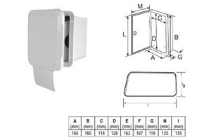 Lalizas Etui voor toiletpapier met deur, 160x160 mm, wit