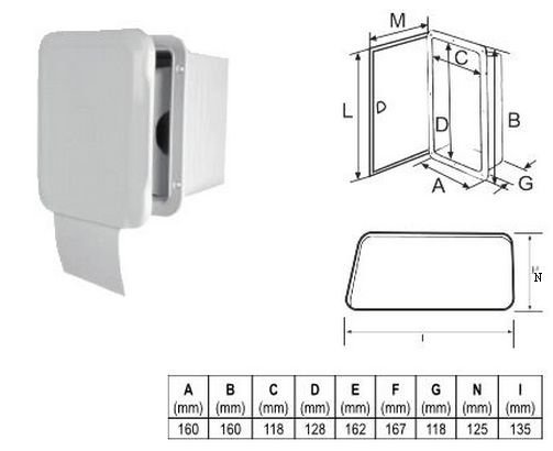 Lalizas Etui voor toiletpapier met deur, 160x160 mm, wit