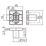 BW Opschroefslot gelijksluitend links 22 mm