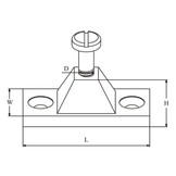 Talamex RVS dekplaat zij-montage buiskapbeslag