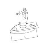 Talamex RVS dekscharnier 360° verwijderbaar buiskapbeslag