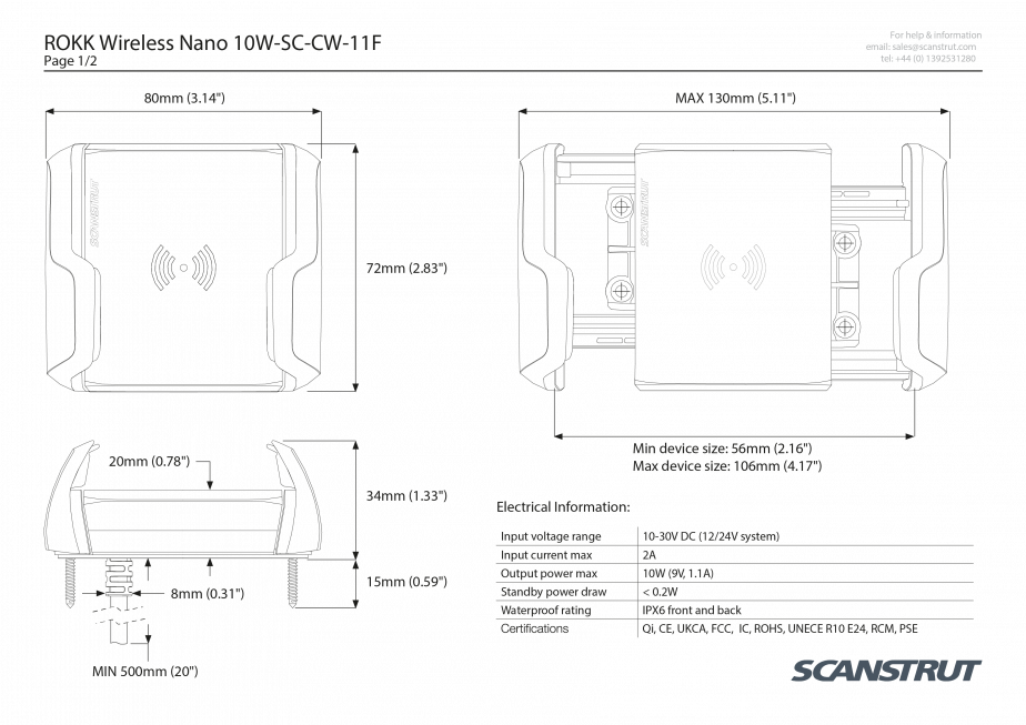 Scanstrut ROKK Wireless - Nano 10W, foto 2 van 3