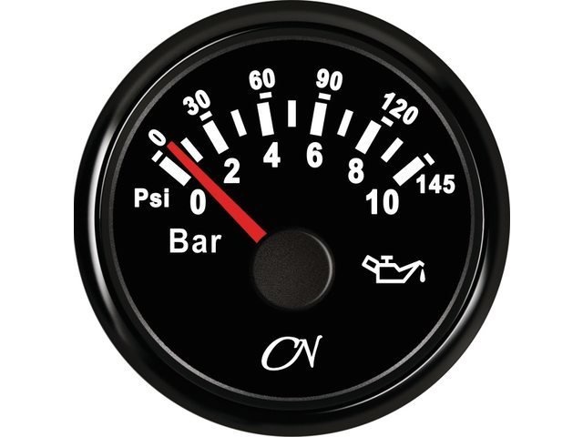 CN Oliedrukmeter 0-10 bar Zwart Zwart