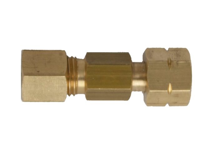 Talamex messing koppeling recht met ¼"links binnendraad
