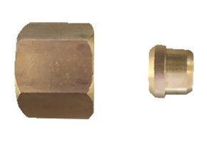 Talamex ¼" Moer rechts met knelring met Duitse borst 8mm