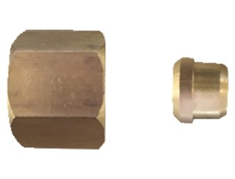 Talamex ¼" Moer rechts met knelring met Duitse borst 8mm