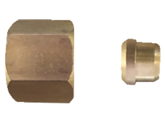 Talamex ¼" Moer rechts met knelring met Duitse borst 8mm