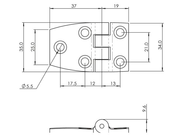 Talamex Nylon scharnieren, foto 5 van 6