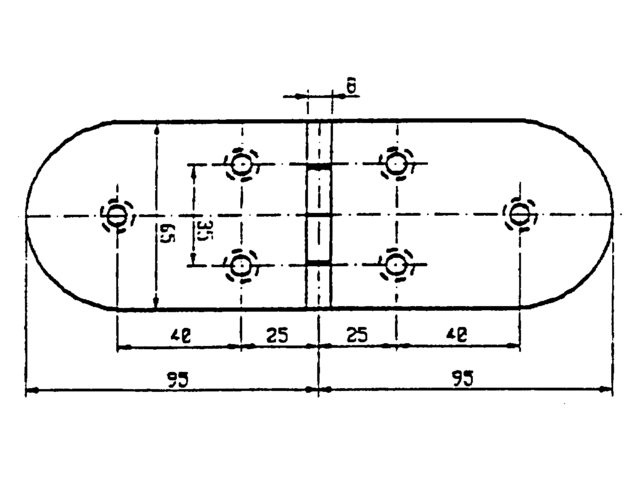 Talamex Scharnier 190 x 65 mm