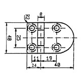 Talamex Scharnier 64 x 40 mm