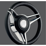 Ultraflex Tron stuurwiel zwart/rvs 350mm