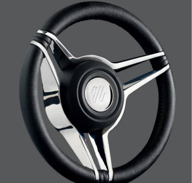 Ultraflex Tron stuurwiel zwart/rvs 350mm