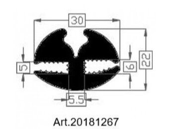 Raamrubber Grijs 5 en 6 mm | 25 meter