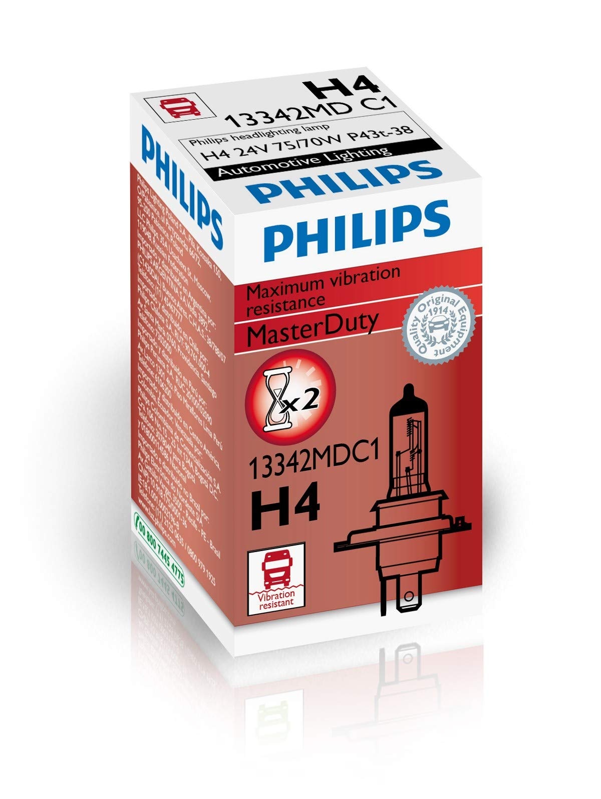 Philips MasterDuty H4 24 V Lorry Head Light 75W / 70W