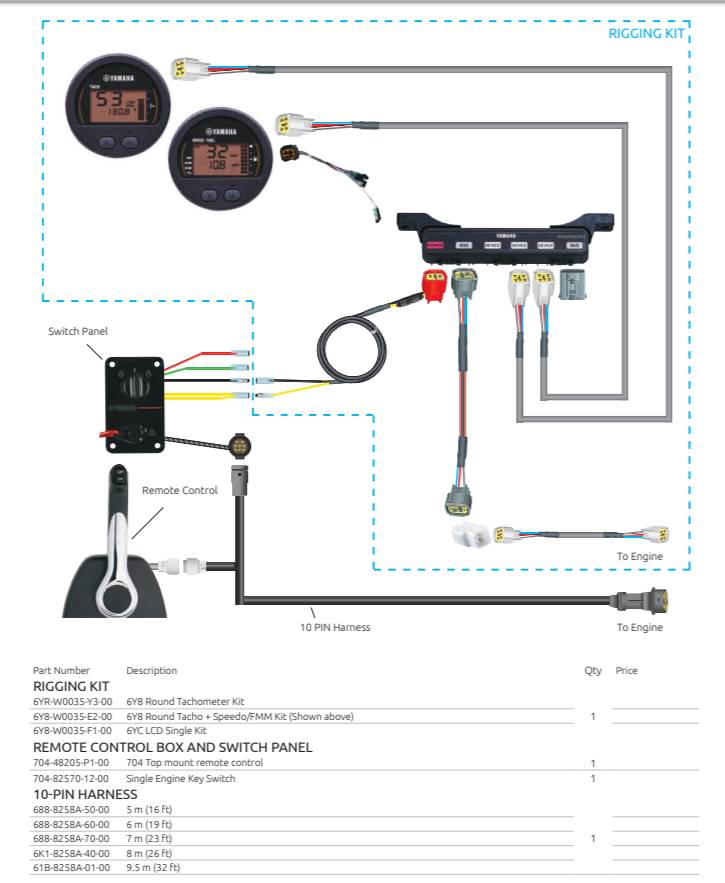 Yamaha Mechanical Remote Control Single Engine