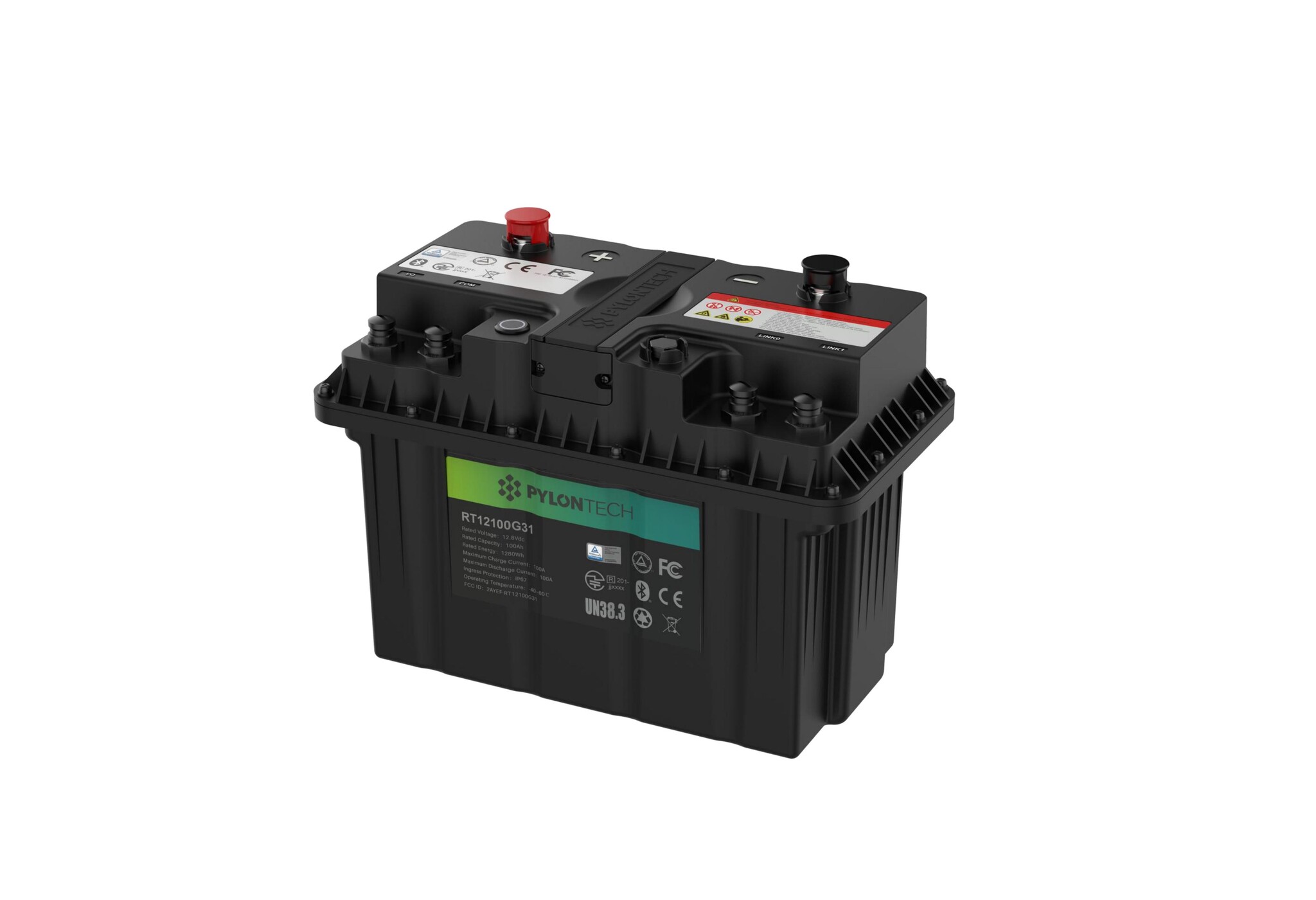 Pylontech 12.8V 100Ah 1280Wh Lithium Iron Phosphate (LiFePO4) IP67