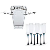 Marine Business Party set Champagnekoeler + Blue Champagne glazen