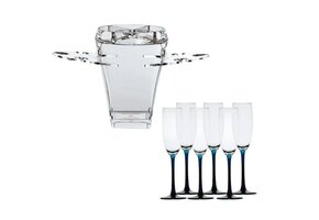 Marine Business Party set Champagnekoeler + Blue Champagne glazen