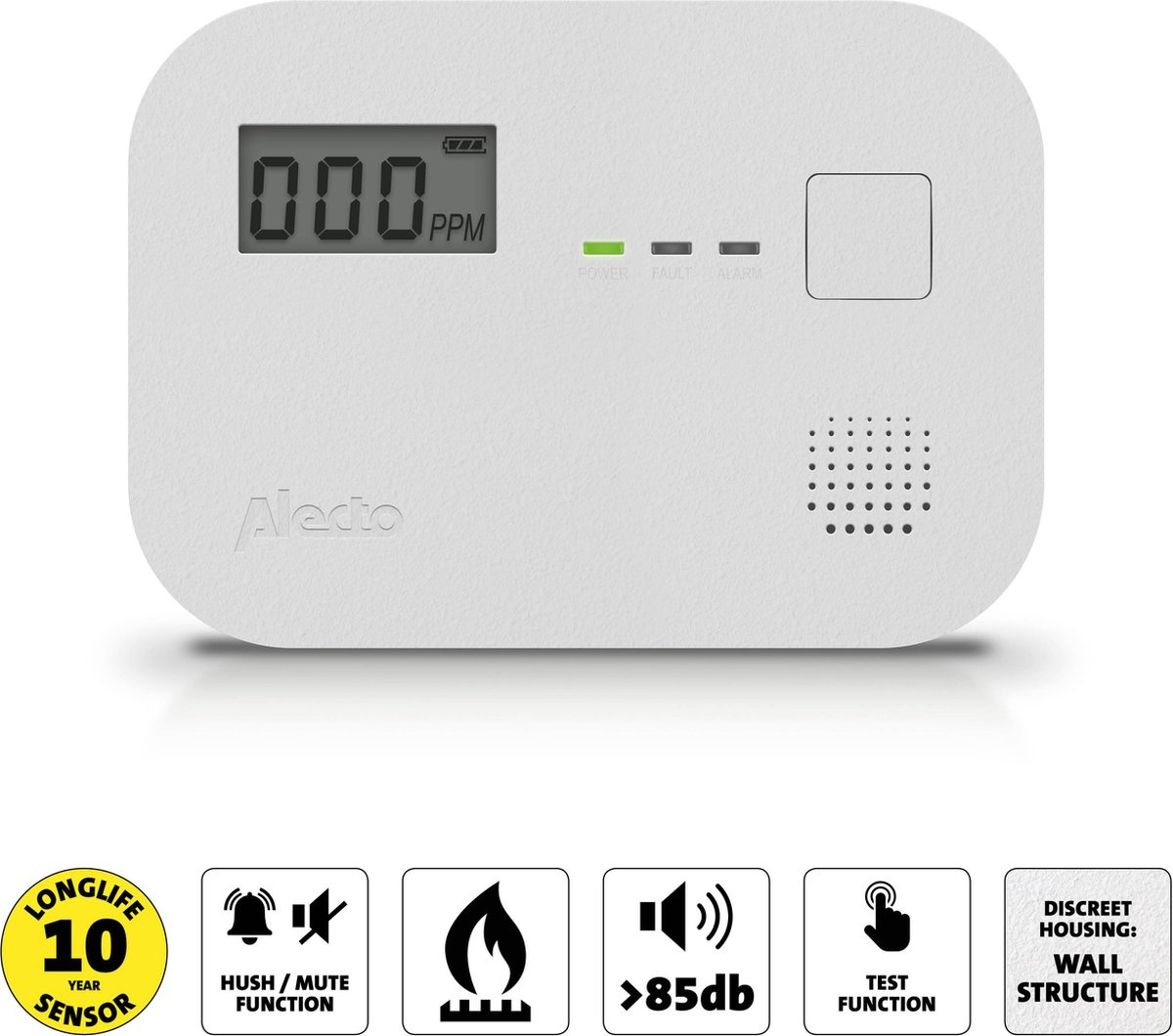 Alecto Koolmonoxide melder, foto 2 van 6